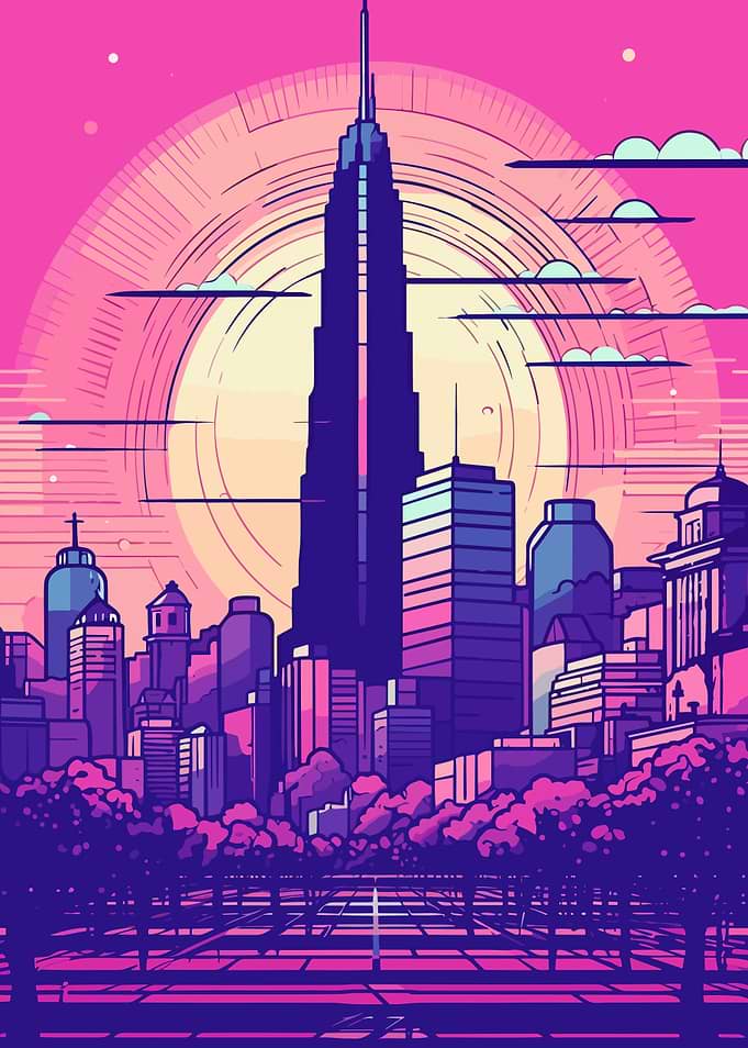 City Synthwave Retro