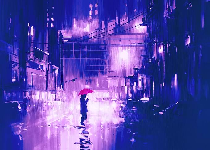 Woman with Red Umbrella