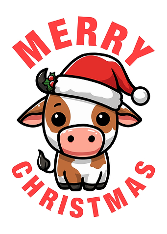 Cute Cow Christmas