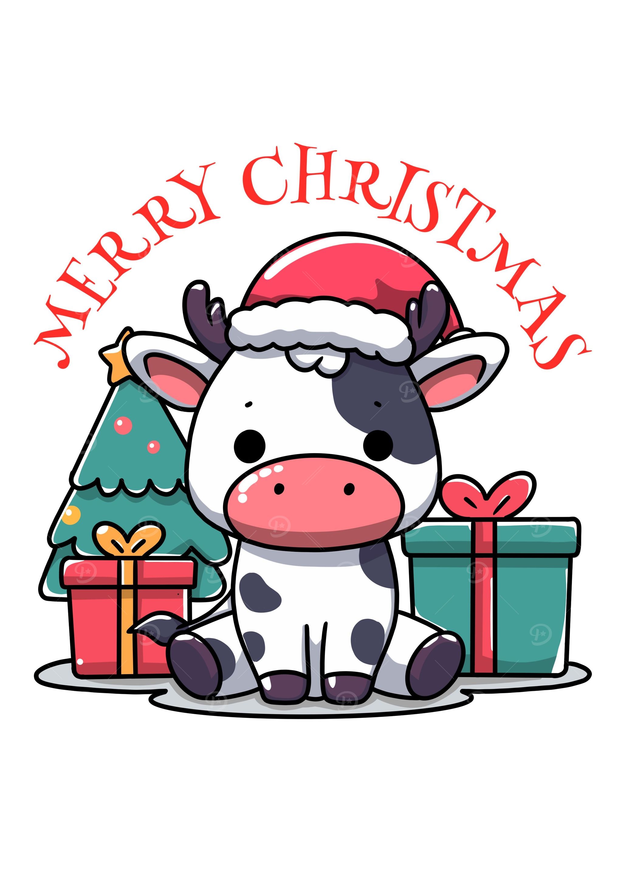 Cute Cow Christmas