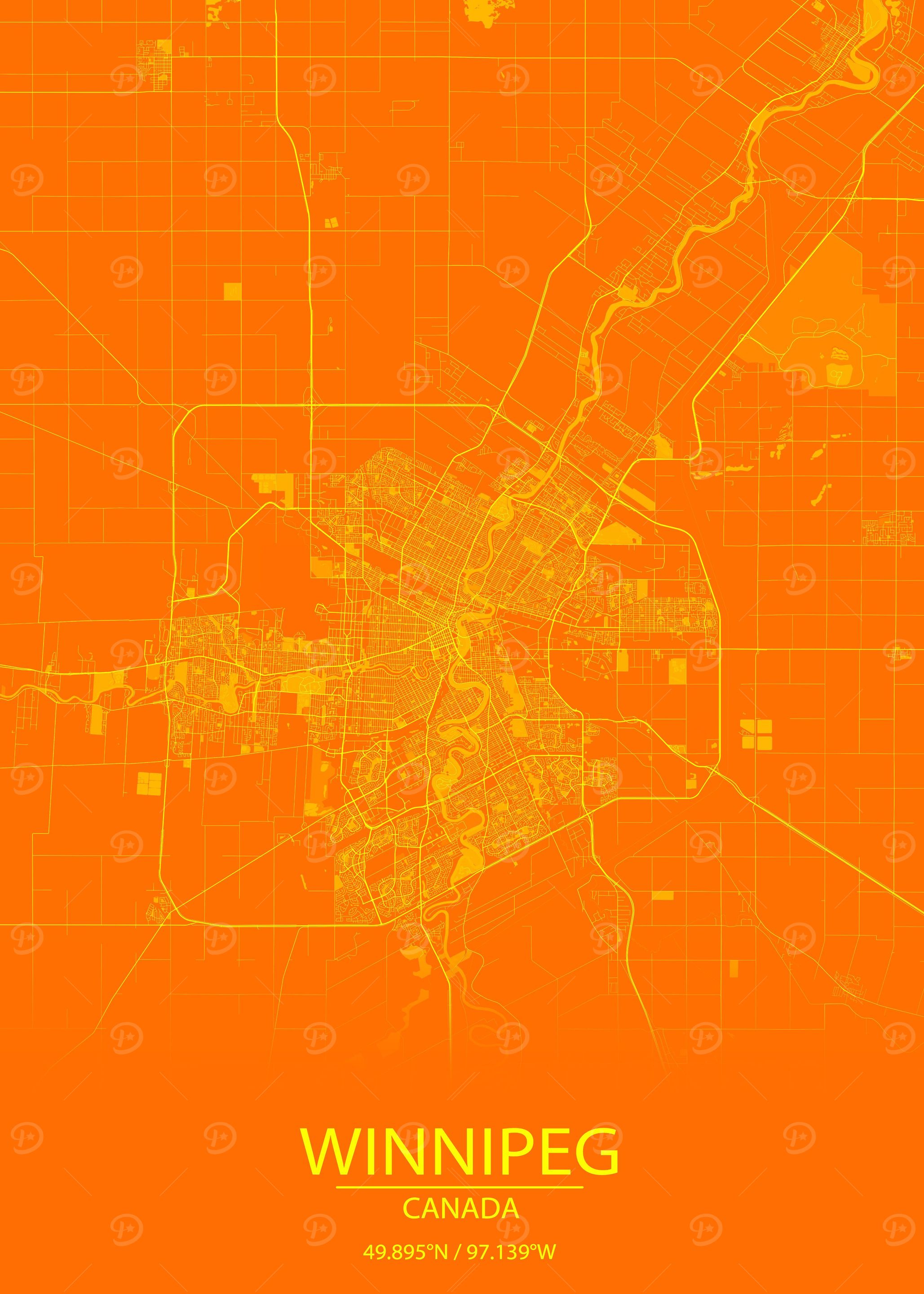 Winnipeg Orange City Map