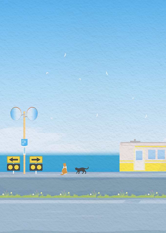 Train by the beach