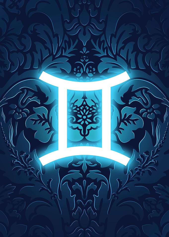 Gemini neon zodiac sign
