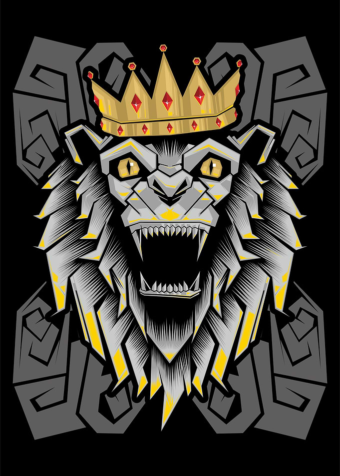 ANGRY KING LION VECTOR