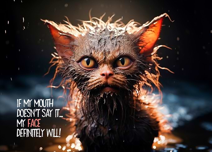 FUNNY CAT Angry Look