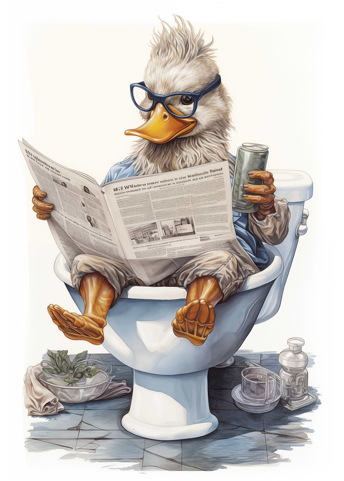 Duck on Toilet