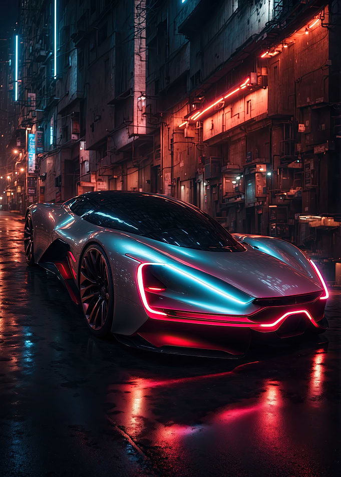 Silver Red Hypercar
