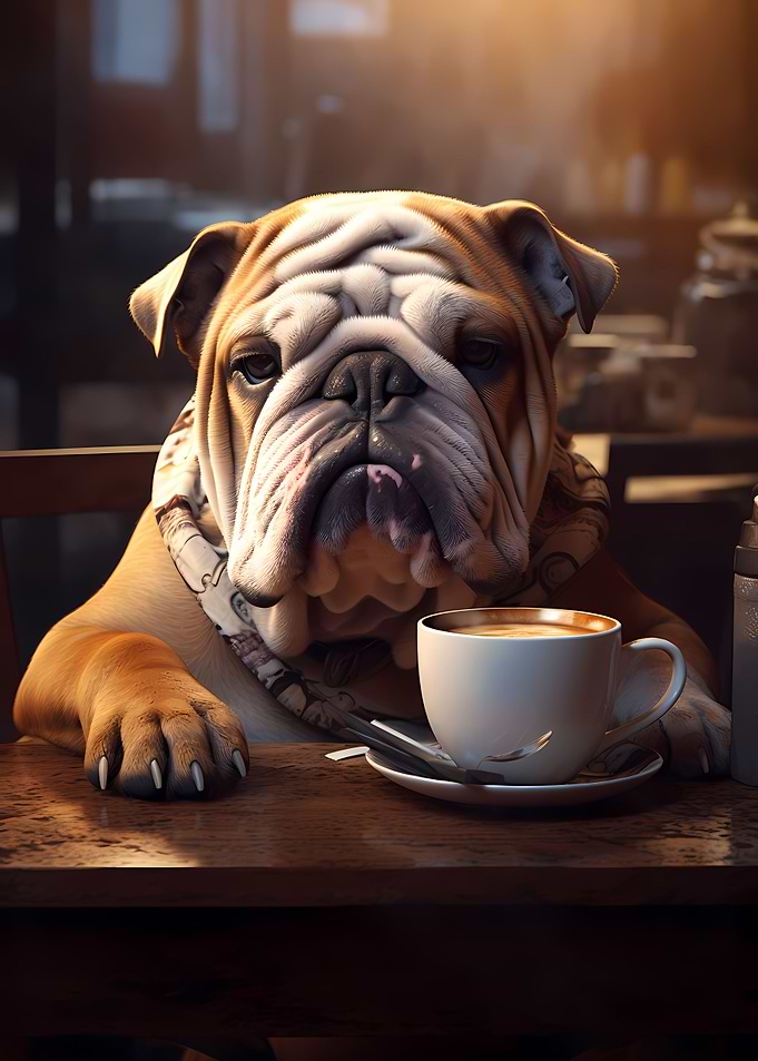 Bulldog Coffee Cute Dog