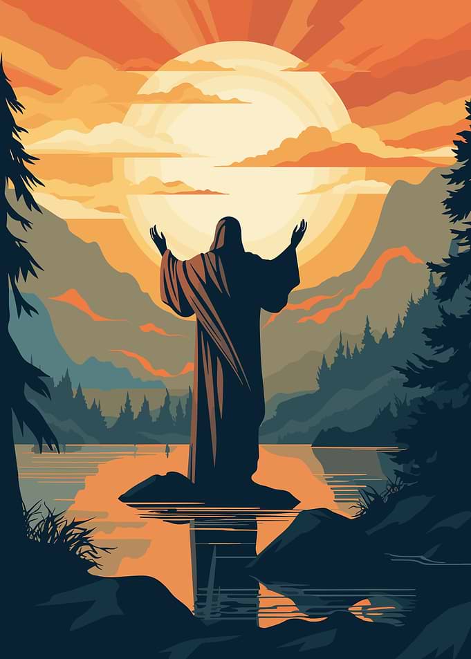 Jesus christ praying