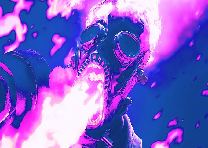 Person Wearing Gas Mask