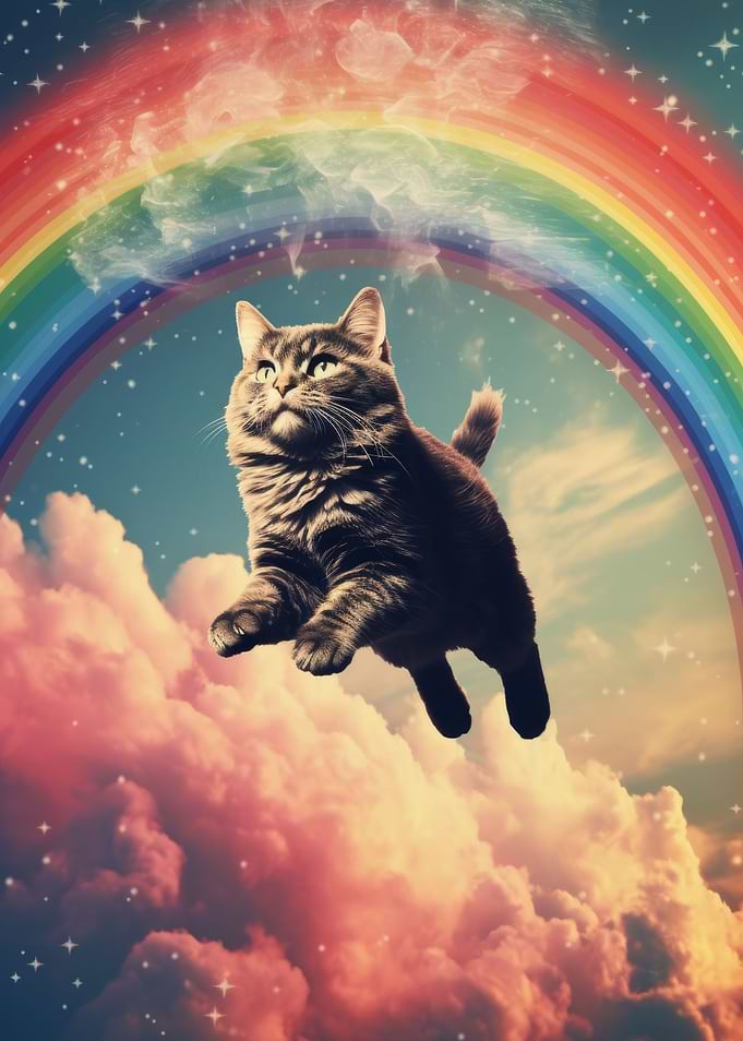 Rainbow Flying Cat
