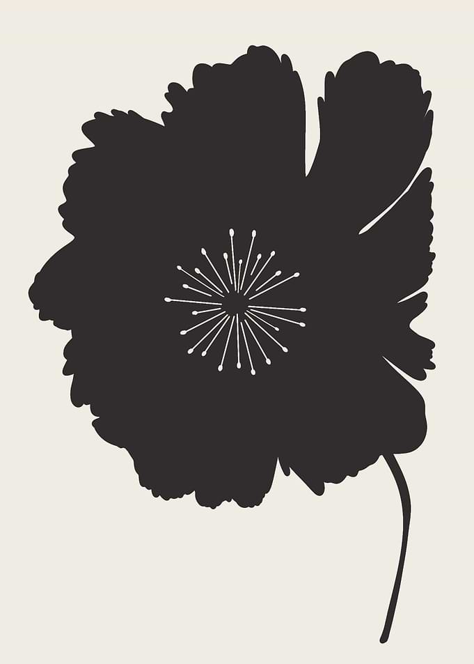 black and beige floral