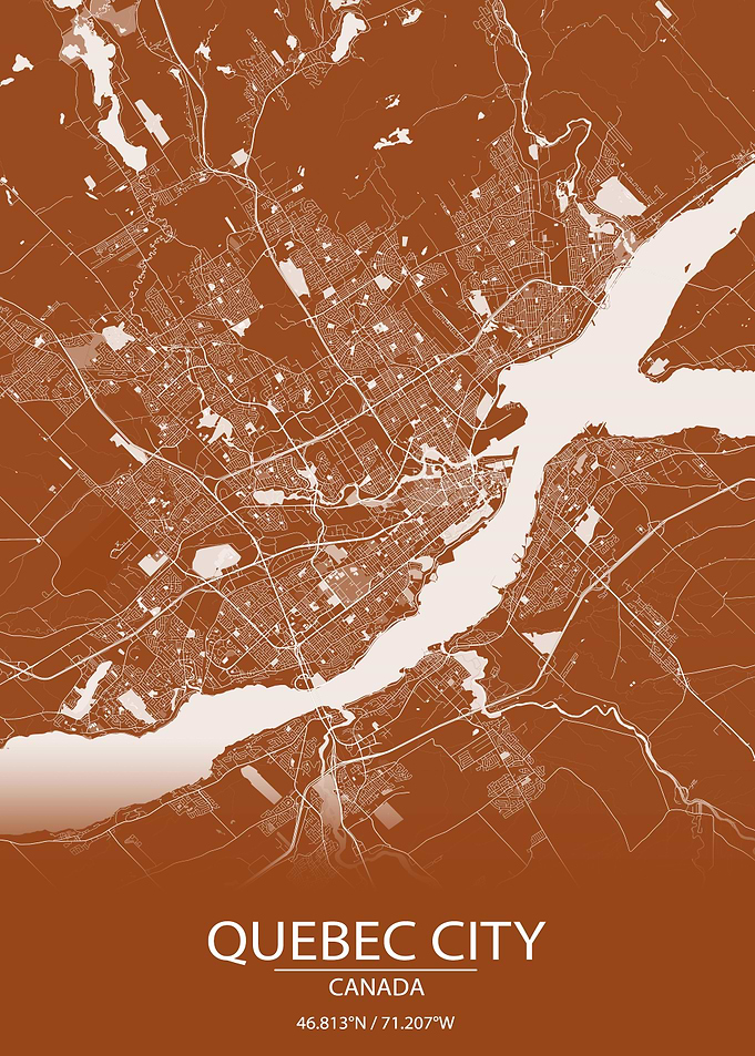 Quebec City Brown City Map