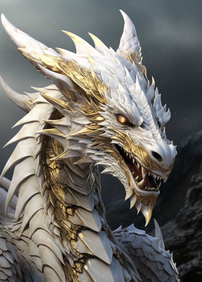 White and Gold Dragon