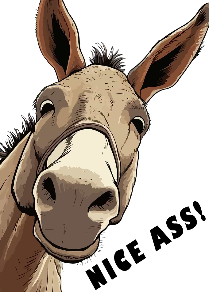 funny donkey toilet poster