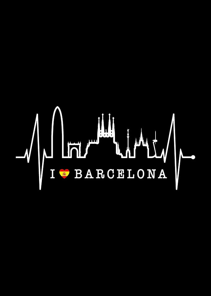 Barcelona Skyline Heart