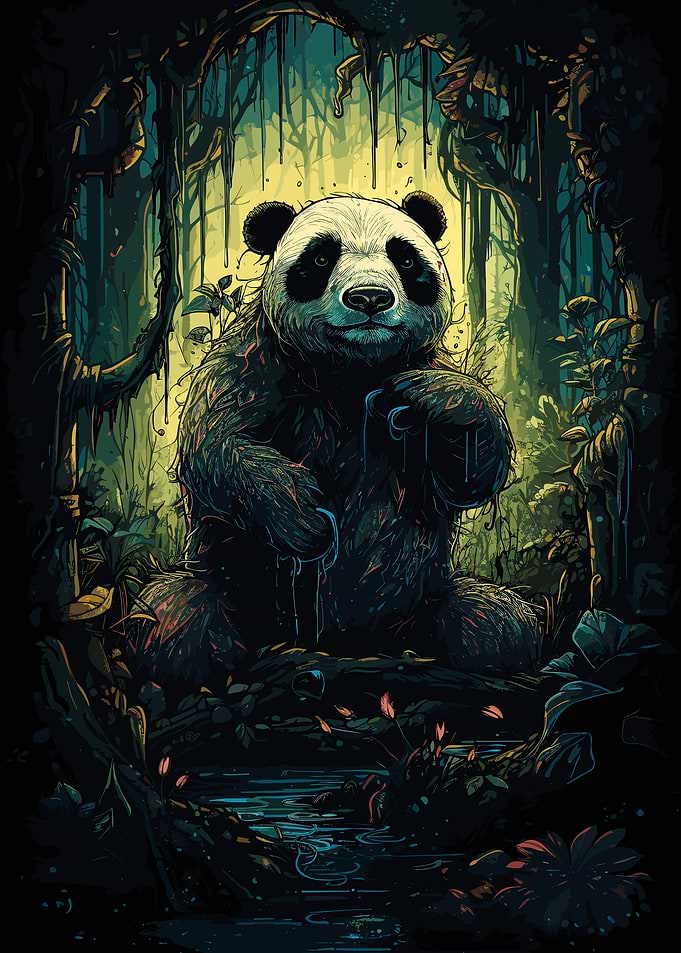 Panda in the Forest