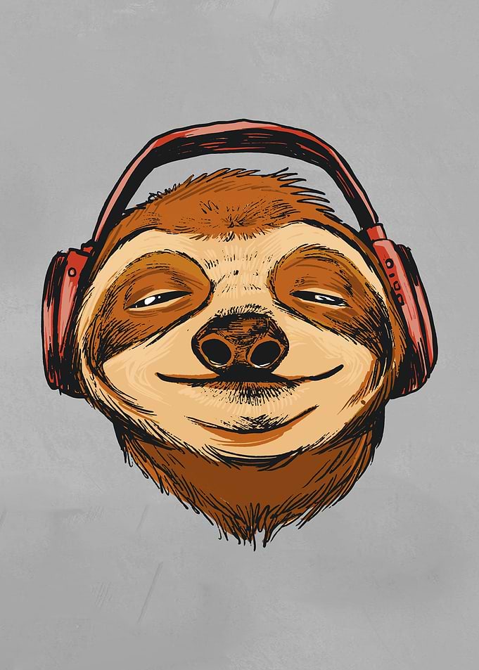 Sloth Listening To Music