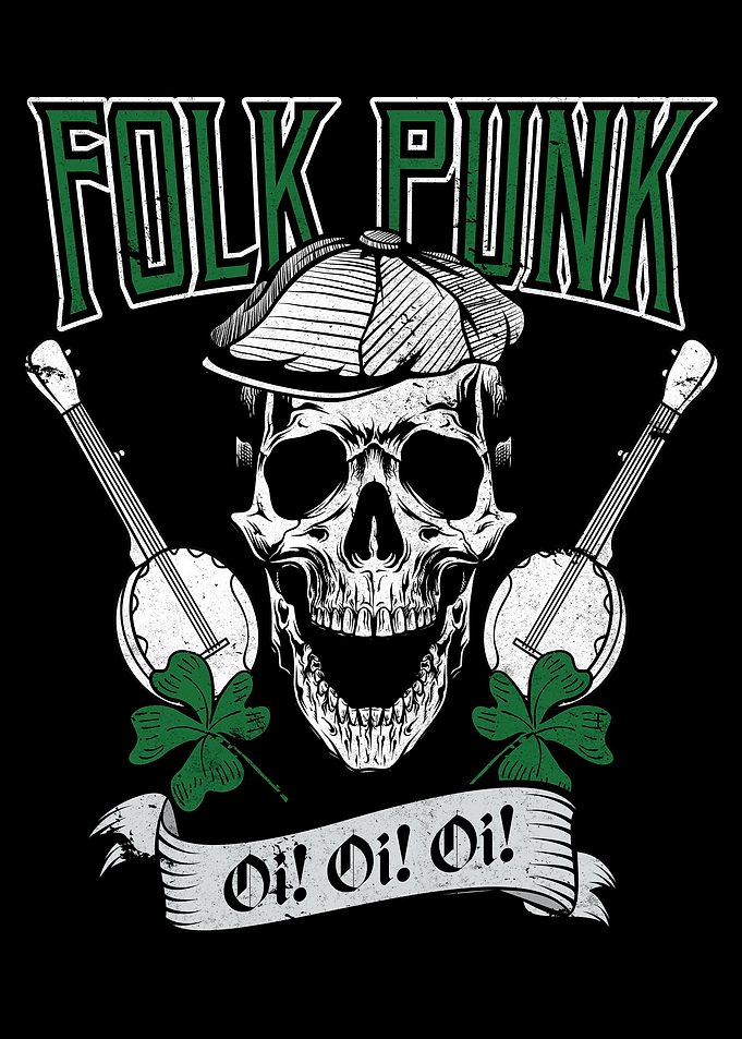 Folk Punk Music Skull