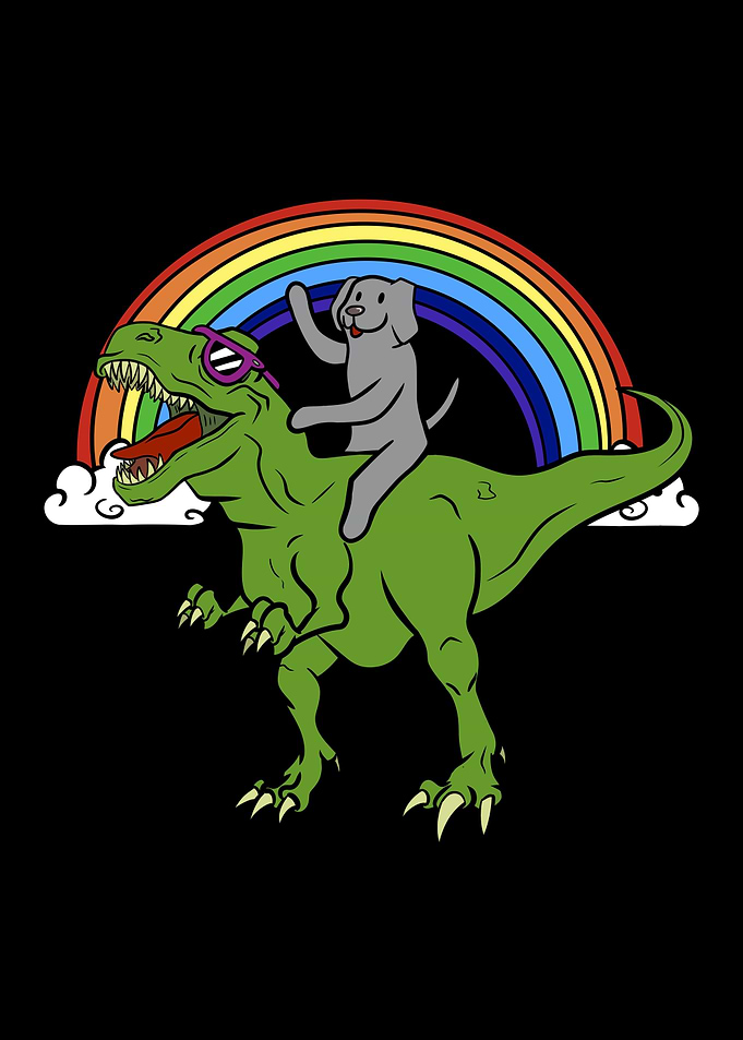 Weimaraner T Rex Dinosaur