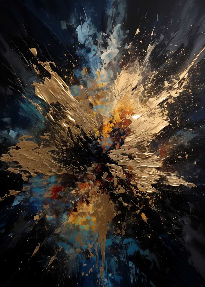 Gold explosion abstract