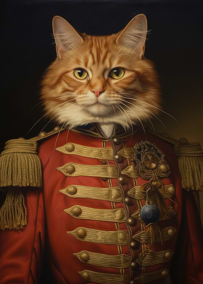 Renaissance cat portrait