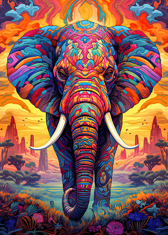 Vibrant Highland Elephant