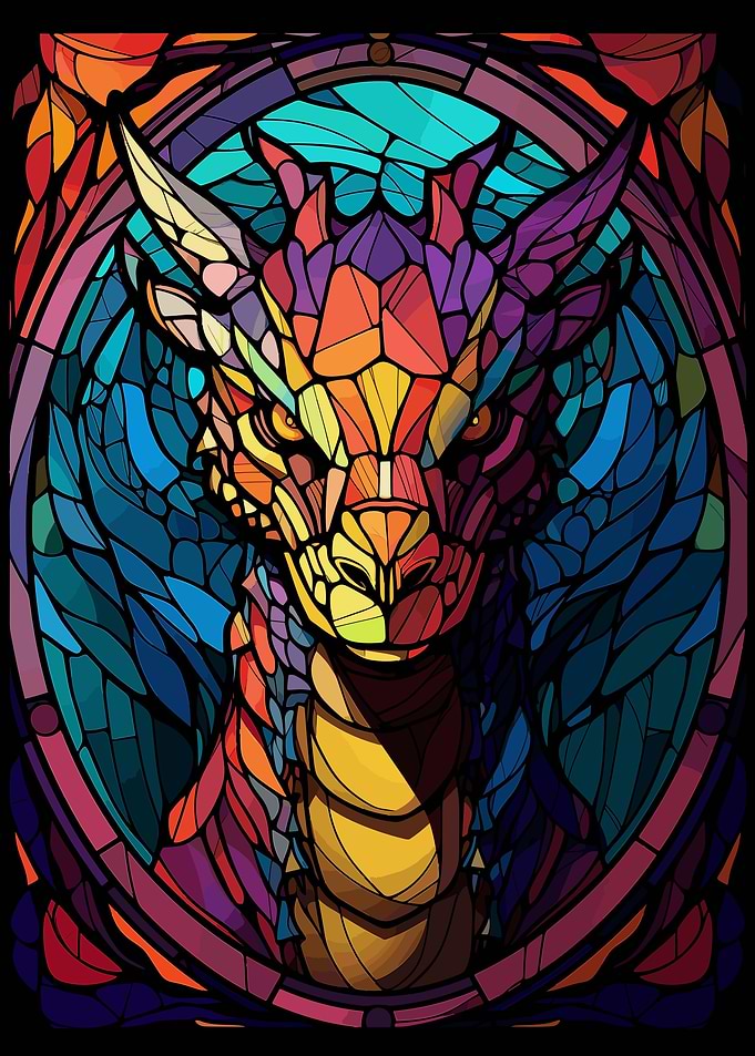 Dragon Stained Glass