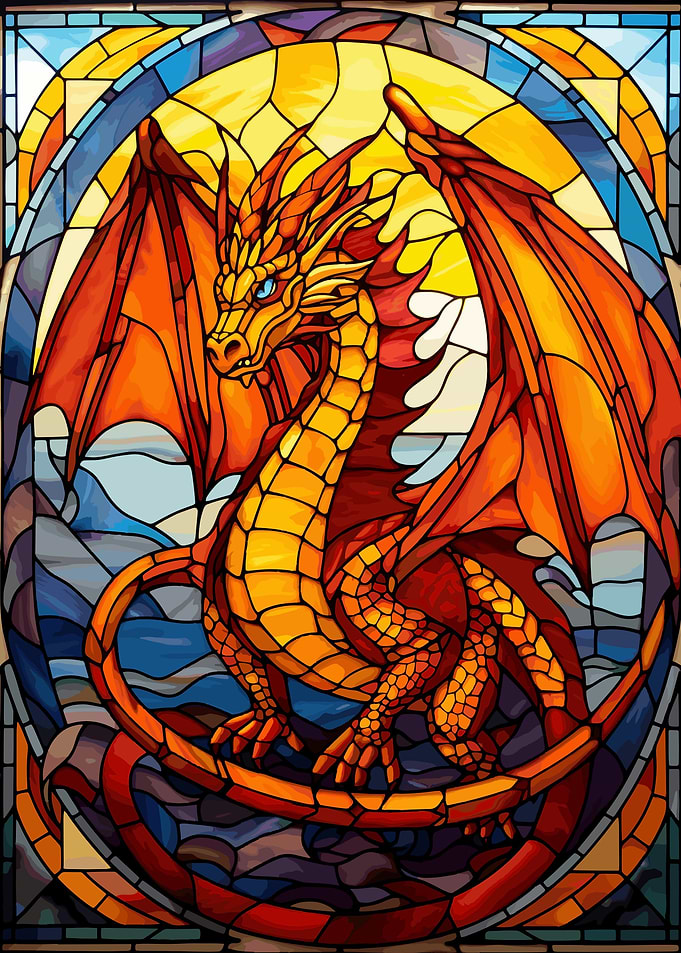 Dragon Stained Glass