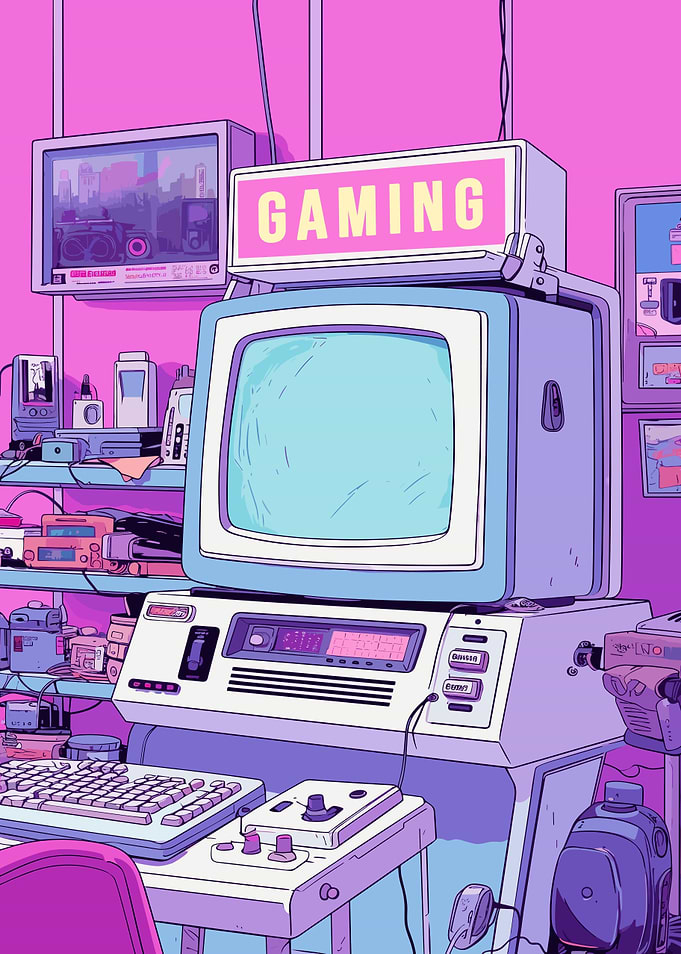 Gaming Lofi Pink Retro