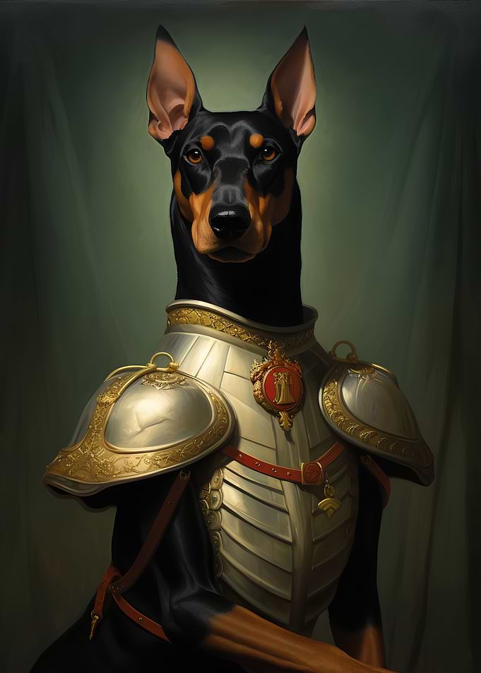 Doberman Dog Warrior Style