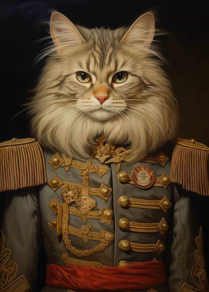 Renaissance cat portrait