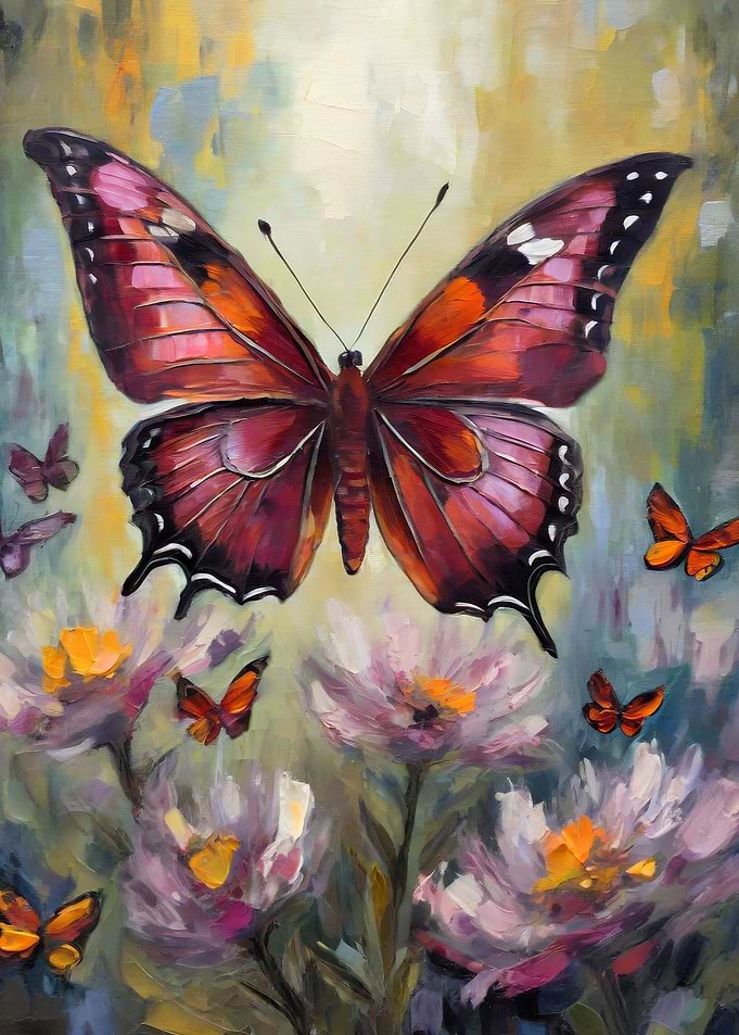 Oil Painting of a Butterfl