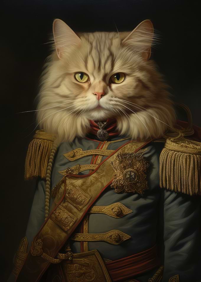 Renaissance cat portrait