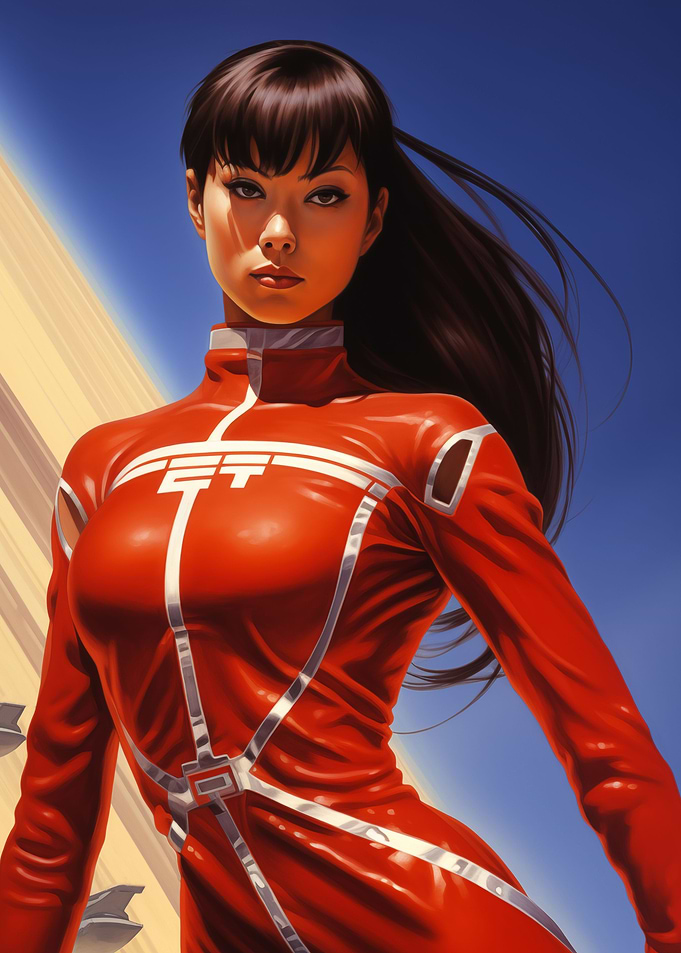 Brunette Retro Futurism