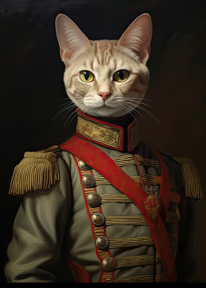 Renaissance cat portrait