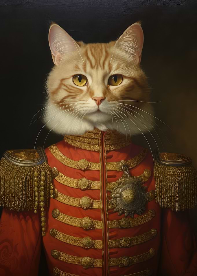 Renaissance cat portrait