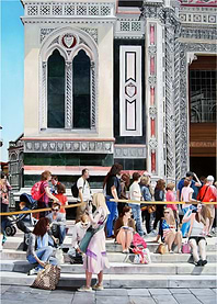 Entering the Duomo