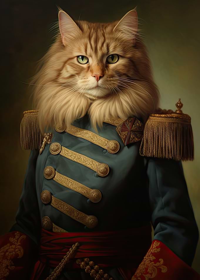 Renaissance cat portrait
