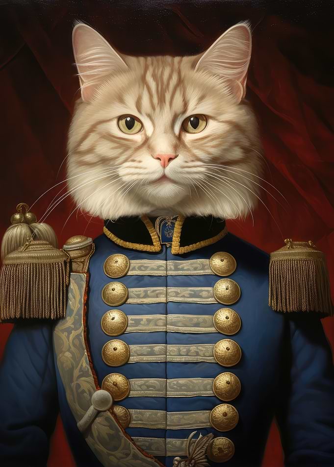 Renaissance cat portrait