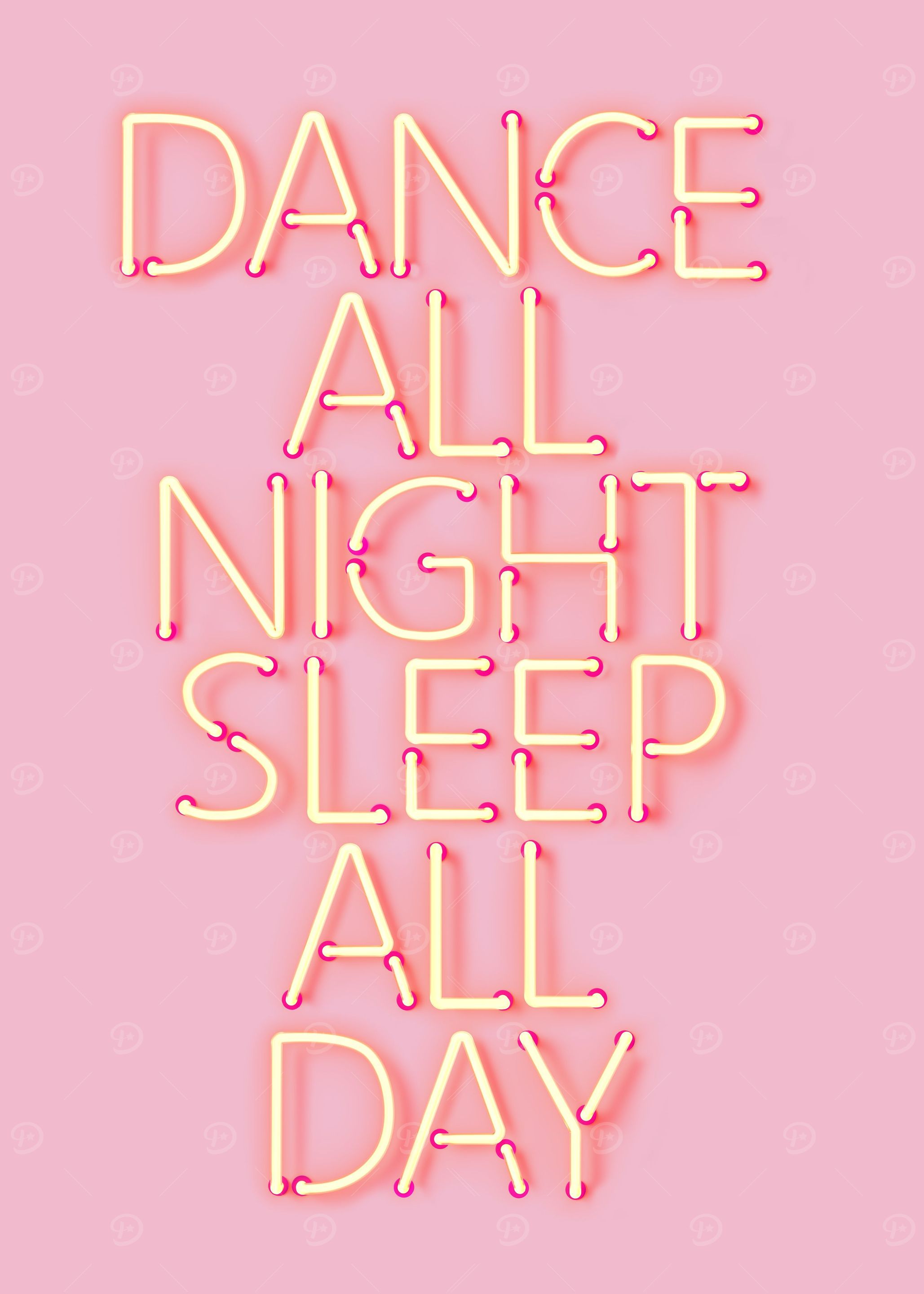 Dance All Night Neon Text