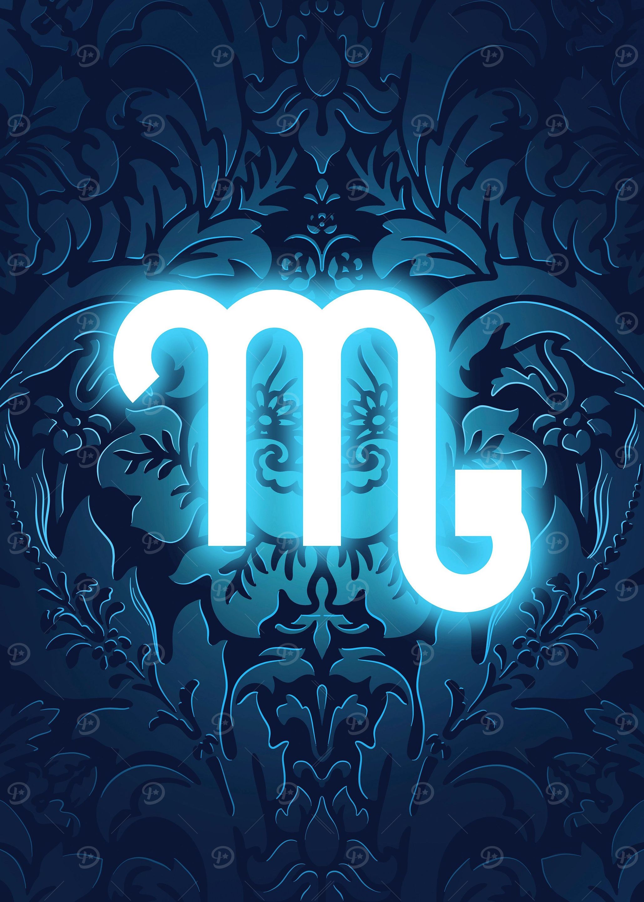 Scorpio neon zodiac sign