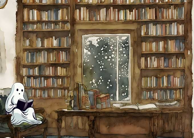 Ghost Reads Book Snow Day
