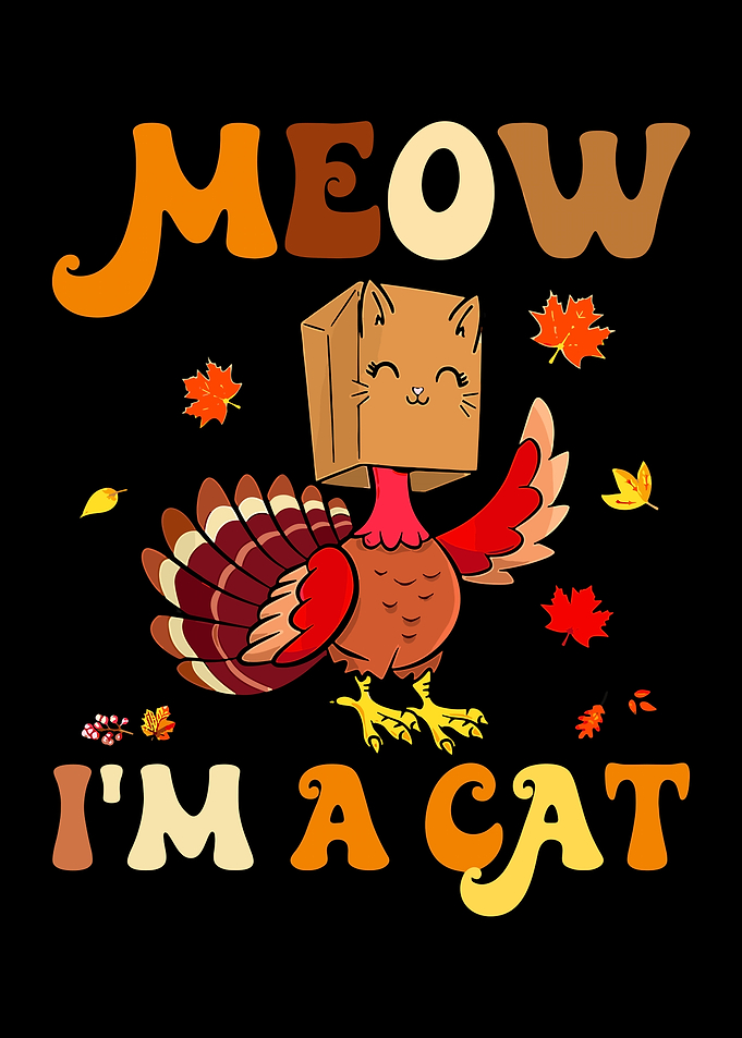 Cat Funny Retro Turkey