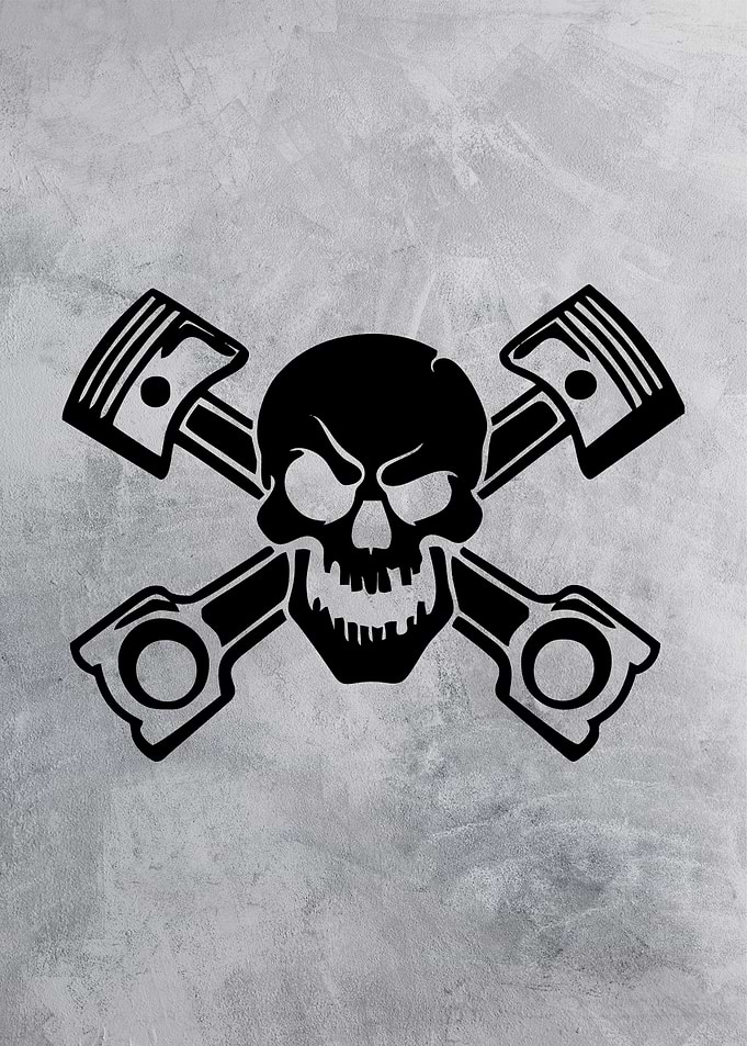 skull automotive stencil a