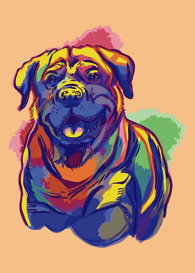 Watercolor Rottweiler