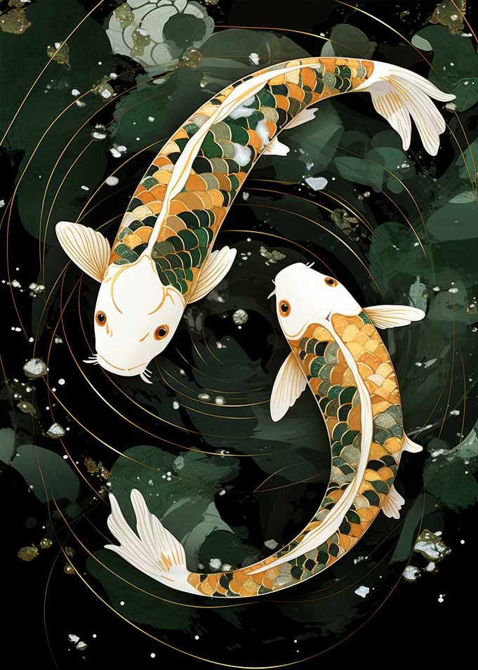 Koi Mosaic Kentsugi Art