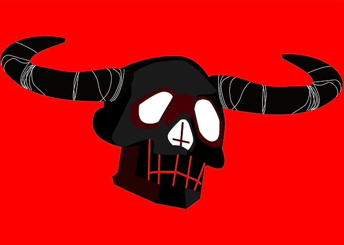 Horror Devil skull with ho