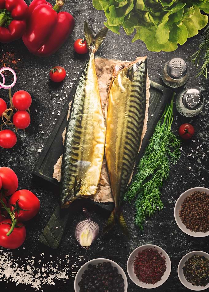 Fish fillets with skin