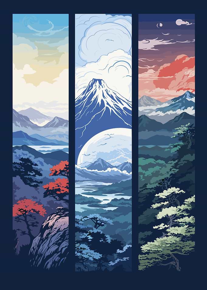 Triple Japanese Mountains